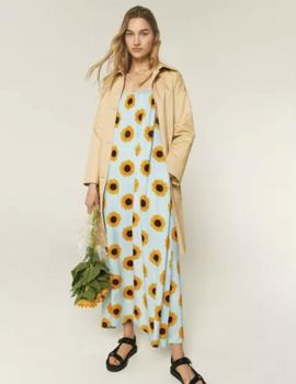 Vestido Compañia Largo Girasoles verde