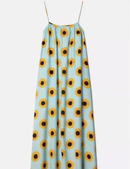 Vestido Compañia Largo Girasoles verde