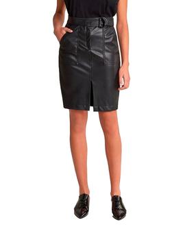 falda salsa chica polipiel negra