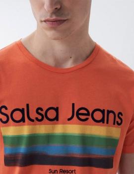  Camiseta Salsa Rayas naranja