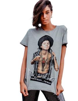 Camiseta michael be happiness gris