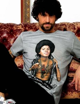 Camiseta michael be happiness gris