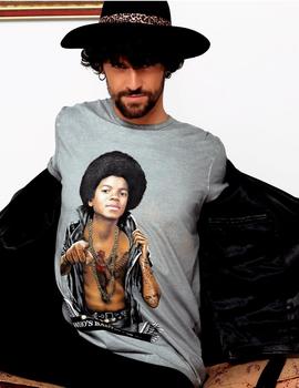 Camiseta michael be happiness gris