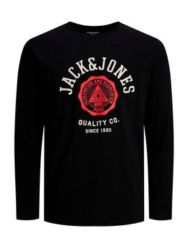 Camiseta Jack&Jones M/L Logo negra