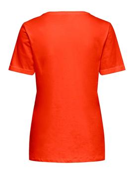 Camiseta Only Kita Corazon Coral