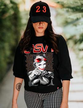 Camiseta La Sal Mujer Lips negra
