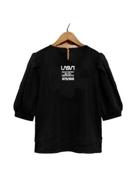 Camiseta La Sal Mujer Lips negra