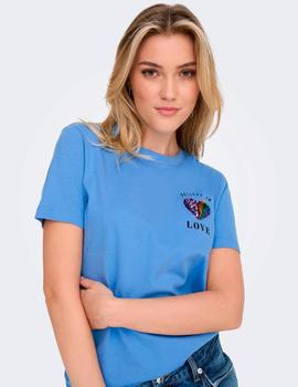 Camiseta Only Kita Corazon azulon