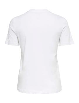 Camiseta Only Kita Lentejuelas Corazon blanca