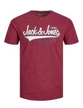 Camiseta Jack&Jones Logo granate