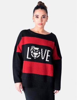 Jersey Animosa Love negro/rojo
