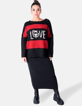 Jersey Animosa Love negro/rojo