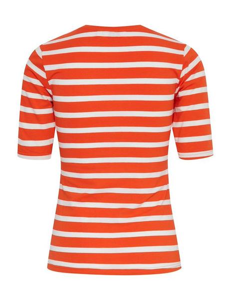 Camiseta rayas online naranja y blanca
