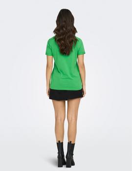 Camiseta Only Kita verde manzana Corazon