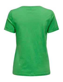 Camiseta Only Kita verde manzana Corazon