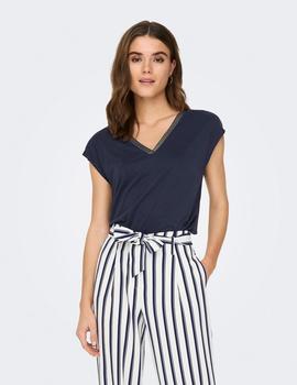 Camiseta Only Free Lurex marina