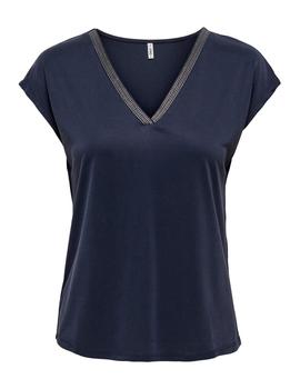 Camiseta Only Free Lurex marina