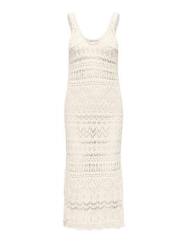 Vestido Only Punto Calado beige