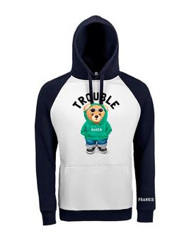 Sudadera Frankie Trouble blanca/marina