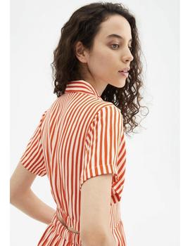 Vestido Compañia Rayas Midi rojo