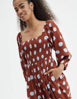 Vestido Compañia Lunares camel