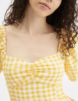 Vestido Compañia Cuadros amarillo