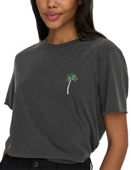 Camiseta Only Lucy  Palmera negra