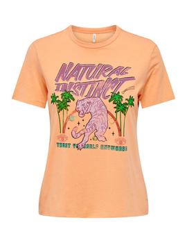 Camiseta Only Lucy Tigre naranja