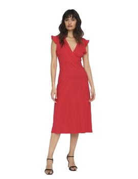 Vestido Only May Liso rojo