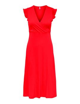 Vestido Only May Liso rojo