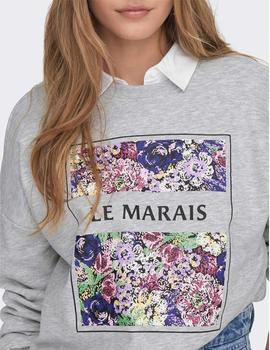 Sudadera Only Amor gris