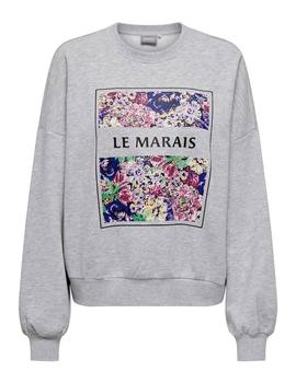 Sudadera Only Amor gris