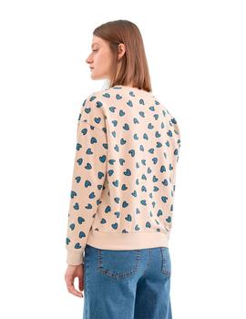 Sudadera Compañia Corazones beige