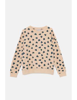Sudadera Compañia Corazones beige