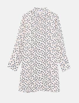 Vestido Compañia Flores Corto beige