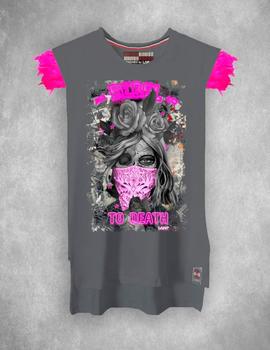 Camiseta La SaL Rose chica desgastada