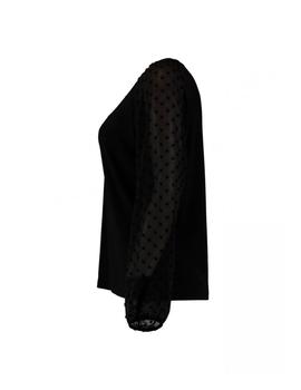 Camiseta Hailys M/L Plumeti negra