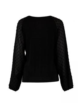 Camiseta Hailys M/L Plumeti negra