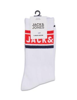 Calcetines Jack-Jones Ading blanco/rojo