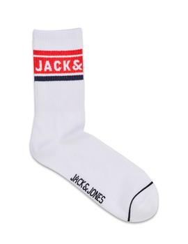 Calcetines Jack-Jones Ading blanco/rojo