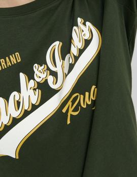 Camiseta Jack&Jones Logo ML verde