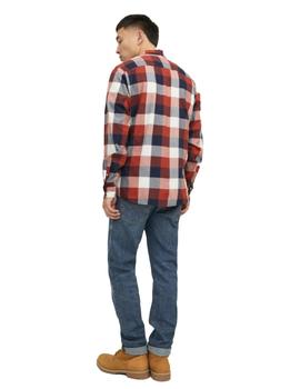 Camisa Jack&Jones Buffalo cuadros granate