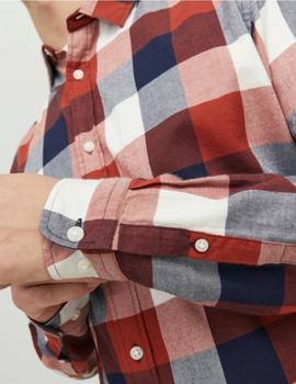 Camisa Jack&Jones Buffalo cuadros granate