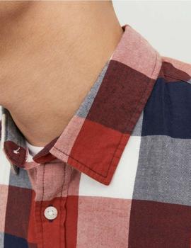Camisa Jack&Jones Buffalo cuadros granate