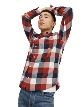 Camisa Jack&Jones Buffalo cuadros granate