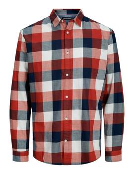Camisa Jack&Jones Buffalo cuadros granate
