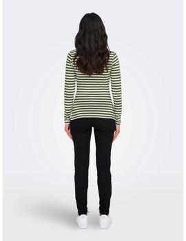 Camiseta Only Fifi Rayas verde