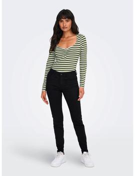 Camiseta Only Fifi Rayas verde