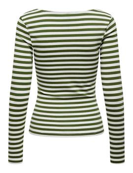Camiseta Only Fifi Rayas verde