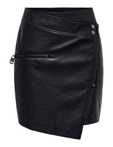 H&M - Falda Negra Con Zipper –